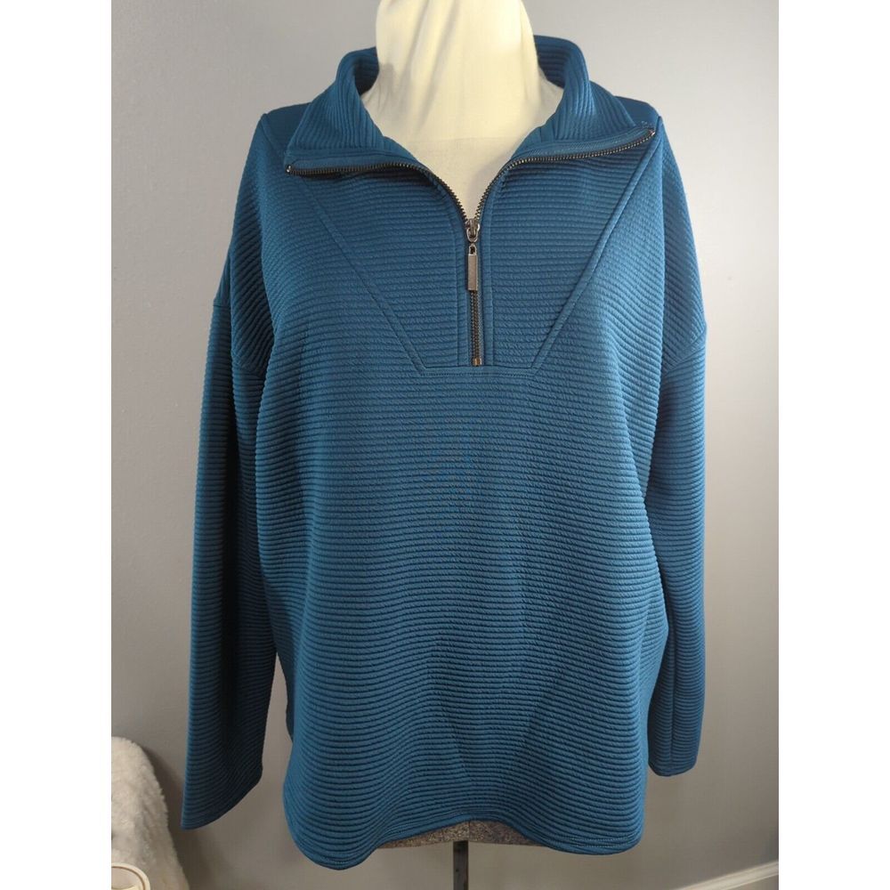 Kinesis Weekend Top Womens Small Aqua‎ Blue Pullover Quarter Zip Activewear 461